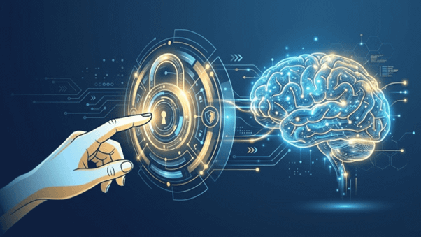 Conceptual illustration representing AI ethics, data privacy, and secure technology in the modern workplace.